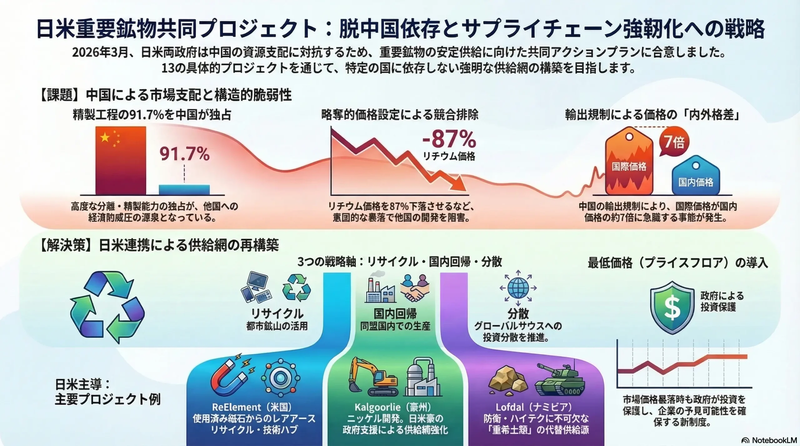 日米両政府、レアアースなど重要鉱物の共同プロジェクト合意-scaled