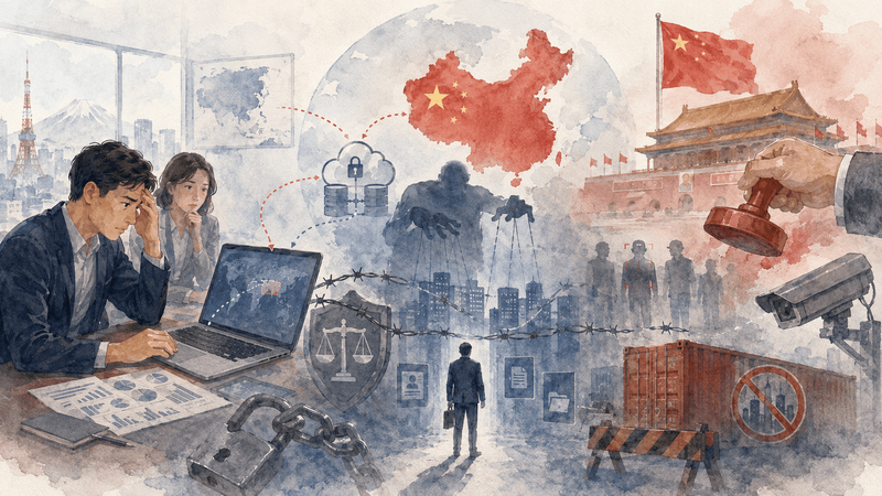 中国サイバーセキュリティ法が域外適用を拡大　日本企業も最大1000万元制裁、中国事業の「見えない法的支配」に警戒