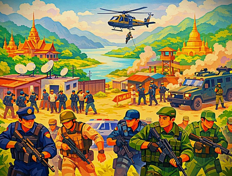 カンボジア・ラオス合同掃討 国境無法地帯阻止し3万人被害の詐欺網壊滅へ
